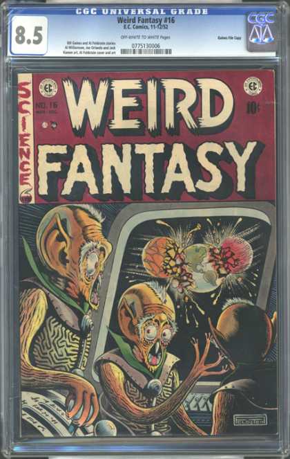 CGC Graded Comics - Weird Fantasy #16 (CGC) - Science - Galaxies - Attacked - Hit - Imagination