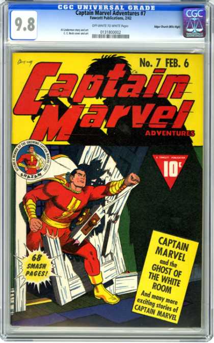 CGC Graded Comics - Captain Marvel Adventures #7 (CGC) - Captain Marvell - No7 - Feb 6 - 68 Smash Pages - Ghost Of The White Room