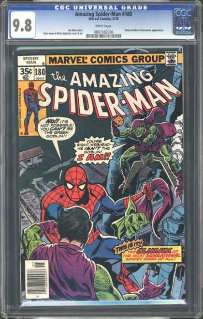 CGC Graded Comics - Amazing Spider-Man #180 (CGC) - Mistaken Identity - Climax - Green Goblin - Plot Twist - Villain