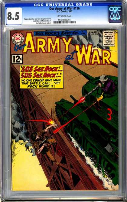 CGC Graded Comics - Our Army at War #116 (CGC) - Tank - Machine Gun - Helmet - Bridge - Rocks
