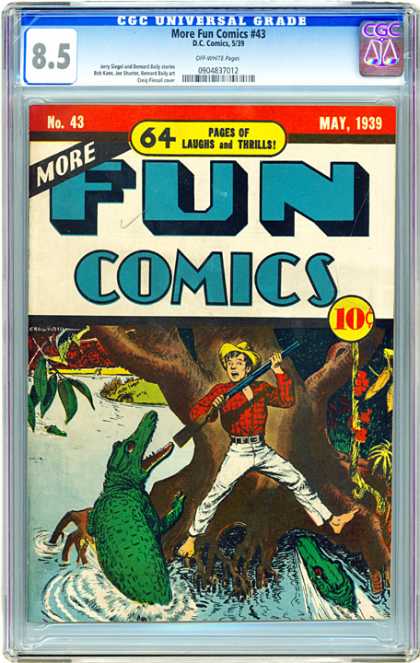 CGC Graded Comics - More Fun Comics #43 (CGC) - Fun Comics - Alligator - Man - Shotgun - Tree