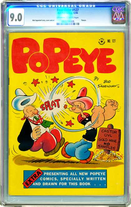 CGC Graded Comics - Four Color #127 (CGC) - Popeye - Splat - Hat - Castor Oyl Gold Mine - Bud Sagendorf