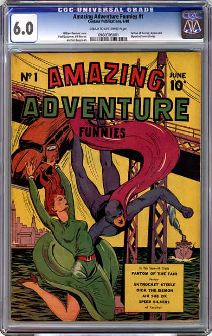 CGC Graded Comics - Amazing Adventure Funnies #1 (CGC) - Amazing Adventure Funnies - June 10 - Fantom Of The Fair - Water - Ship