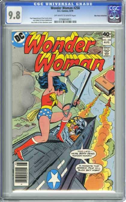 CGC Graded Comics - Wonder Woman #258 (CGC) - Wonderwoman - Superhero - Plane - Missiles - Attack