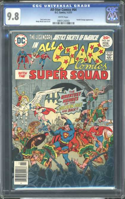 CGC Graded Comics - All Star Comics #64 (CGC) - War - Fight - People - Hero - Swords