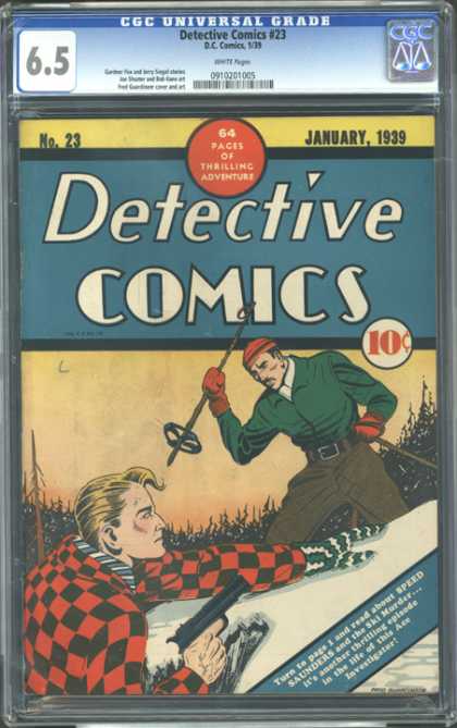 CGC Graded Comics - Detective Comics #23 (CGC) - Ski Pole - Snow - Gun - Guys - Mitten