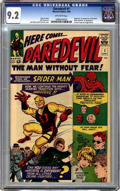 CGC Graded Comics - Daredevil #1 (CGC) - Man - People - Swords - Monster - Spider