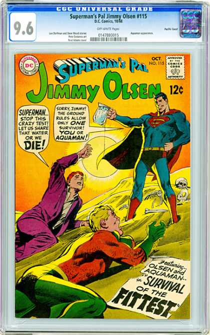 CGC Graded Comics - Superman's Pal Jimmy Olsen #115 (CGC) - Supermans Pal - Jimmy Olsen - Aquaman - Torture - Desert