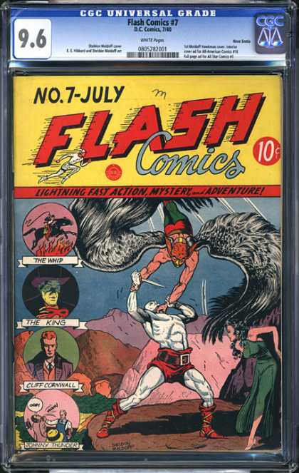 CGC Graded Comics - Flash Comics #7 (CGC) - Flash Comics - Lightning Fast - The Whip - The King - Cliff Cornwall