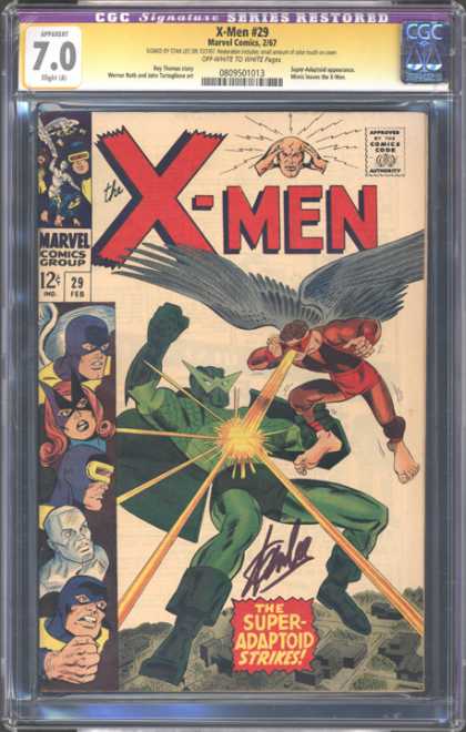 CGC Graded Comics - X-Men #29 (CGC) - Cyclops - Iceman - Flying - Fighting - The Super Adaptoid Strikes