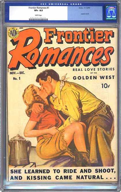 CGC Graded Comics - Frontier Romances #1 (CGC) - Kissing - Cowboy - Cowgirl - Frontier - Romances