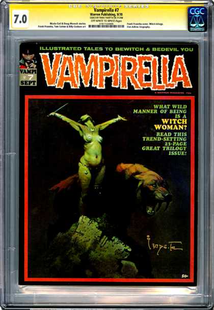 CGC Graded Comics - Vampirella #7 (CGC) - Vampirella - Witch Woman - Green Skin - Gor Skirt