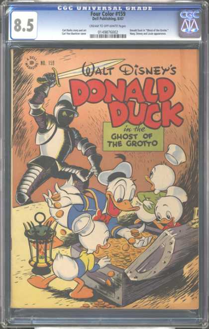 CGC Graded Comics - Four Color #159 (CGC) - The Ghost Of The Grotto - Armor - Sword - Walt Disney - Treasure Chest