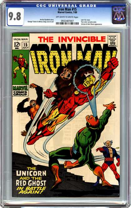 CGC Graded Comics - Iron Man #15 (CGC) - The Unicorn - The Red Ghost - Iron Man - Gorilla - Head Beam