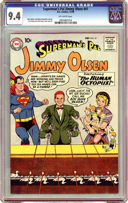 CGC Graded Comics - Superman's Pal Jimmy Olsen #41 (CGC) - Superman - Jimmy Olsen - Guns - Six Hands - Curse