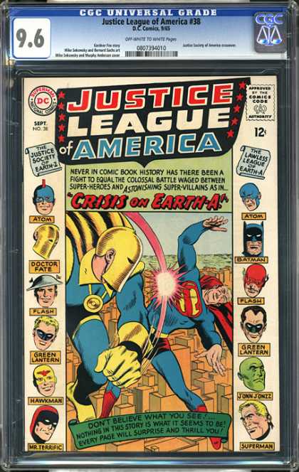 CGC Graded Comics - Justice League of America #38 (CGC) - Crisis On Earth-a - Doctor Fate - Superman - Flying - Fighting
