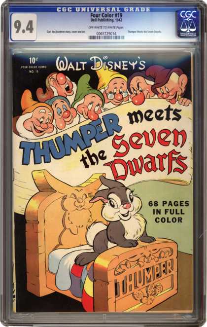 CGC Graded Comics - Four Color #19 (CGC) - Bunny - Bed - Quilt - Dopey Grumpy Sleepy - Happy Sneezy Bashful Doc