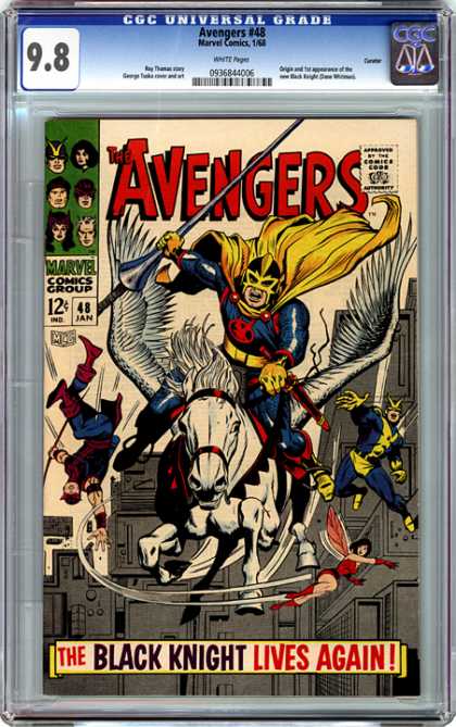 CGC Graded Comics - Avengers #48 (CGC) - The Avenger - Horse - The Black Knight Lives Again - War - Riding