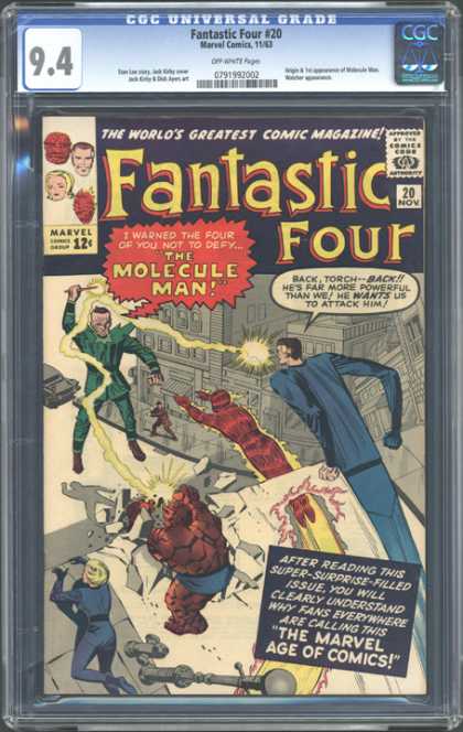 CGC Graded Comics - Fantastic Four #20 (CGC) - Fantastic Four - The Molecule Man - Torch - The Marvel Age Of Comics - Attack Him