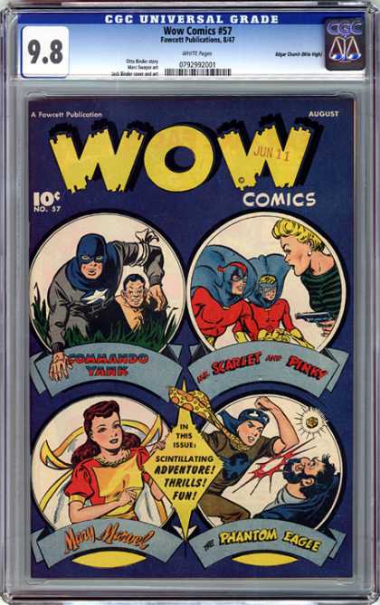 CGC Graded Comics - Wow Comics #57 (CGC) - Wow Comics - Jun 11 - Commando Yank - Scarlet - Pinky