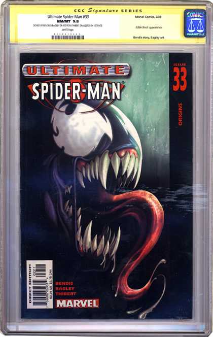 CGC Graded Comics - Ultimate Spider-Man #33 (CGC) - Venom - Ultimate Spider-man - Black Suit - Marvel - Long Tongue