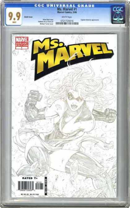 CGC Graded Comics - Ms. Marvel #1 (CGC) - Ms Marvel - Marvel Comics - Woman - Hair - Variant Edition
