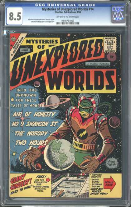 CGC Graded Comics - Mysteries of Unexplored Worlds #14 (CGC) - Mysteries - Unexplored Worlds - Air Of Honesty - Swanson St - The Nobody