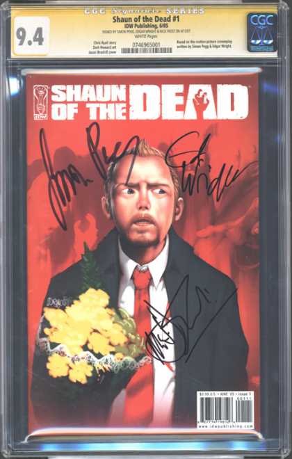 CGC Graded Comics - Shaun of the Dead #1 (CGC) - Yellow Flower - Signature - Man - Neck Tie - Coat