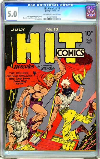 CGC Graded Comics - Hit Comics #13 (CGC) - Fight - Fly - Axe - Hat - Red