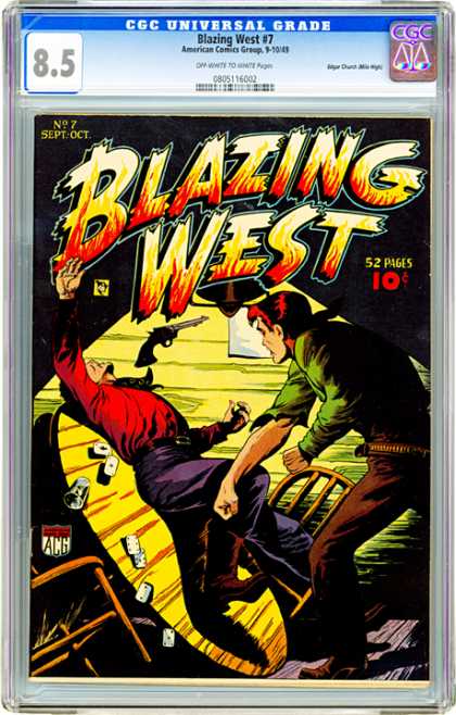 CGC Graded Comics - Blazing West #7 (CGC) - American Comics Group - Poker - Fight - Gun - Blazing West