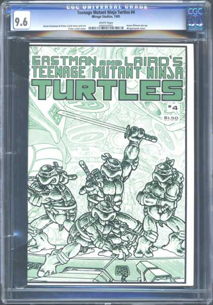 CGC Graded Comics - Teenage Mutant Ninja Turtles #4 (CGC) - Eastman And Lairds - Teenage Mutant Ninja Turtles - Turtles Fighting - 4 - 150