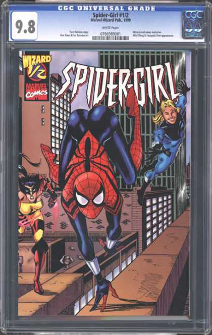 CGC Graded Comics - Spider-Girl #1/2 (CGC) - Wizard 12 - Marvel - Spider-girl - Superhero - Buildings