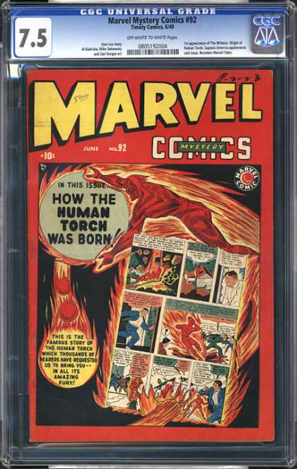 CGC Graded Comics - Marvel Mystery Comics #92 (CGC) - Marvel Comics - No 92 - June - Human Torch - Born