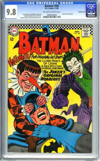 CGC Graded Comics - Batman #186 (CGC) - Joker - Green Hair - Purple Suit - Green Shirt - Clown