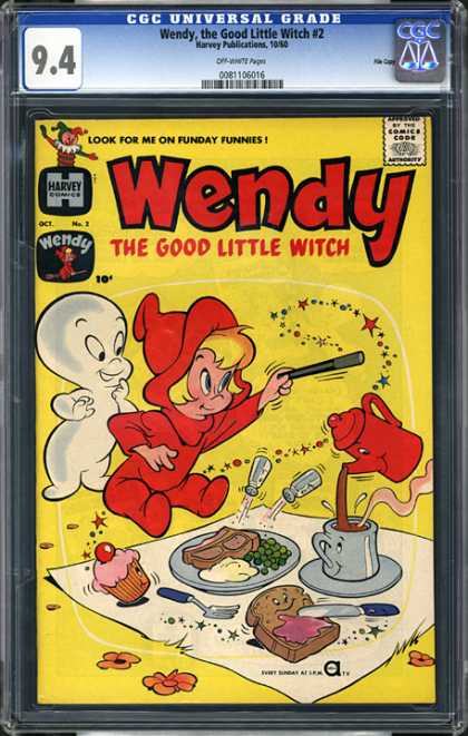 CGC Graded Comics - Wendy, the Good Little Witch #2 (CGC) - Casper - Teapot - Wand - Cupcake - Toast