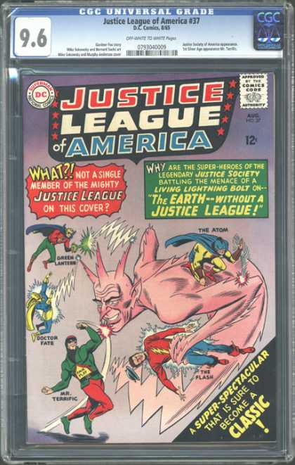 CGC Graded Comics - Justice League of America #37 (CGC) - Classic Comics - 12cent Comics - Cgc - Costumes - Pink Horns