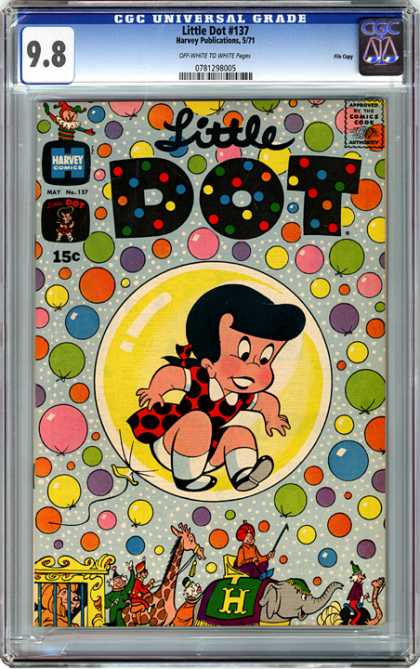 CGC Graded Comics - Little Dot #137 (CGC) - Balloons - Circus - Elephant - Giraffe - Lion
