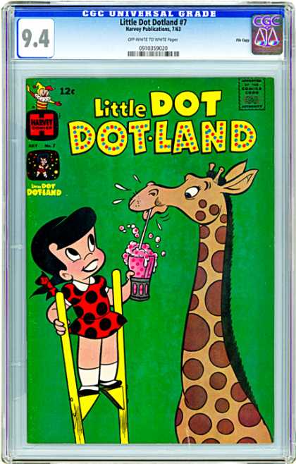 CGC Graded Comics - Little Dot Dotland #7 (CGC) - Animal - Feeding To Animal - One Little Girl - Fun - Enjoying