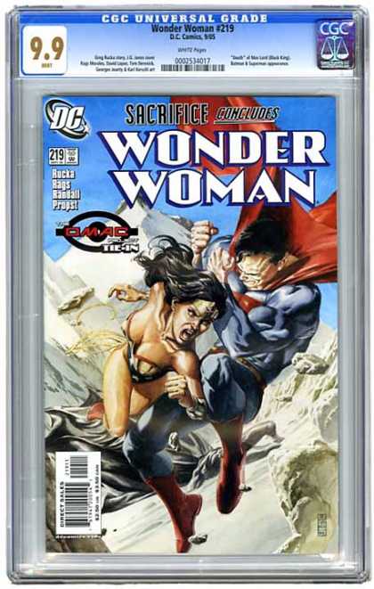 CGC Graded Comics - Wonder Woman #219 (CGC) - Wonder Woman - Sacrifice Concludes - Dc - Flying - Superman