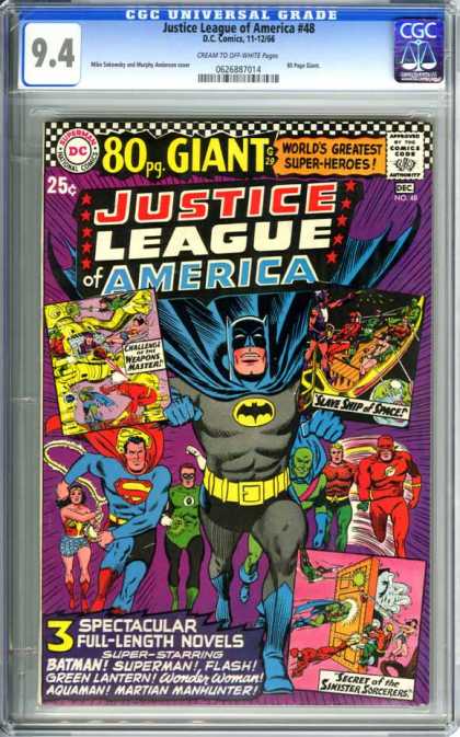 CGC Graded Comics - Justice League of America #48 (CGC) - Slave-ship Of Space - Challenge Of The Weapons Master - 80 Pg Giant - Wonder Woman - Flash