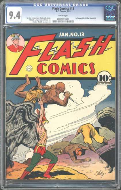 CGC Graded Comics - Flash Comics #13 (CGC) - Dagger - Cloud - Flash - Rocks - Jan No 13