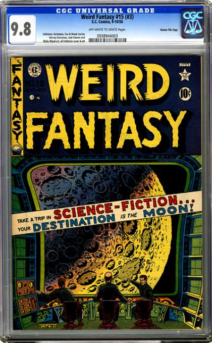 CGC Graded Comics - Weird Fantasy #15 (#3) (CGC) - Moon - Space - Rocketship - Computers - Bridge