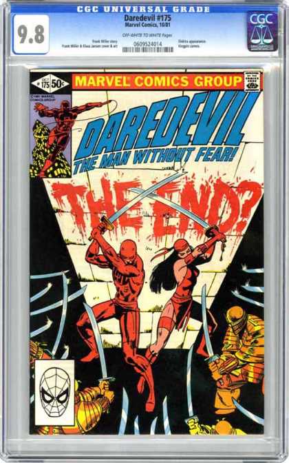 CGC Graded Comics - Daredevil #175 (CGC) - Daredevil - The End - Swords - Spiderman - Grafiti