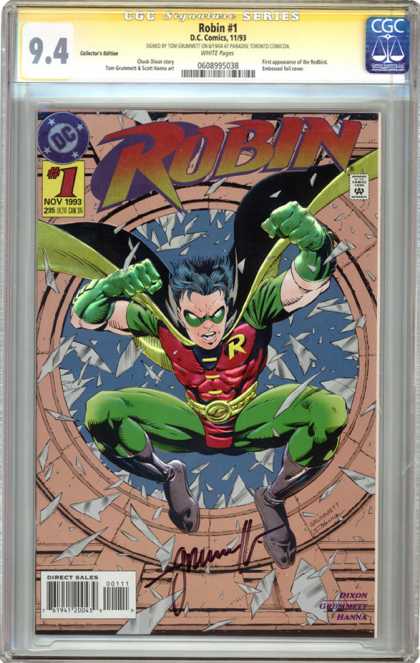 CGC Graded Comics - Robin #1 (CGC) - Robin - Gloves - Broken Glass - Boots - Mask