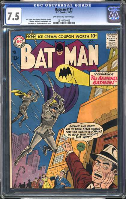 CGC Graded Comics - Batman #111 (CGC) - Chains - Dc - Free - Ice Cream Coupon - Steel Armor