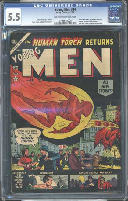 CGC Graded Comics - Young Men #24 (CGC) - Man - People - Guy - Boy - Lady