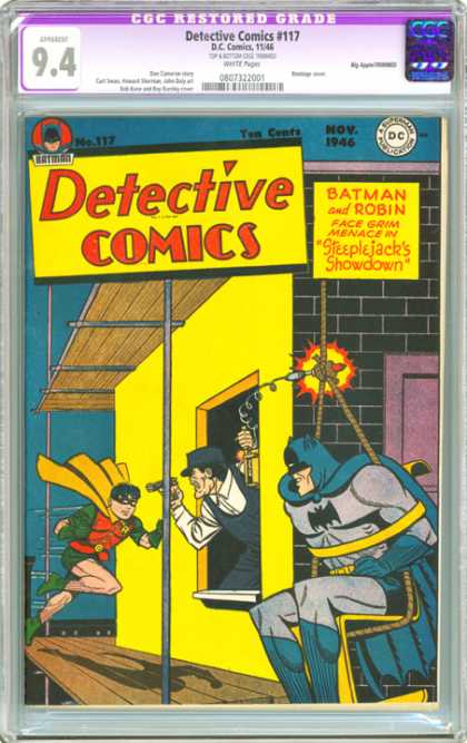 CGC Graded Comics - Detective Comics #117 (CGC) - Batman - Robin - Steeplejacks Showdown - Rope - Gun
