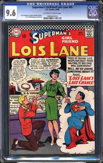 CGC Graded Comics - Superman's Girlfriend Lois Lane #69 (CGC) - Superman - Lois Lane - Marriage - Dc - Clark Kent