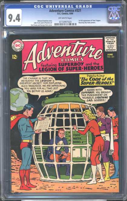 CGC Graded Comics - Adventure Comics #321 (CGC) - Lightning Lad - Saturn Girl - Code - Earth - Punishment