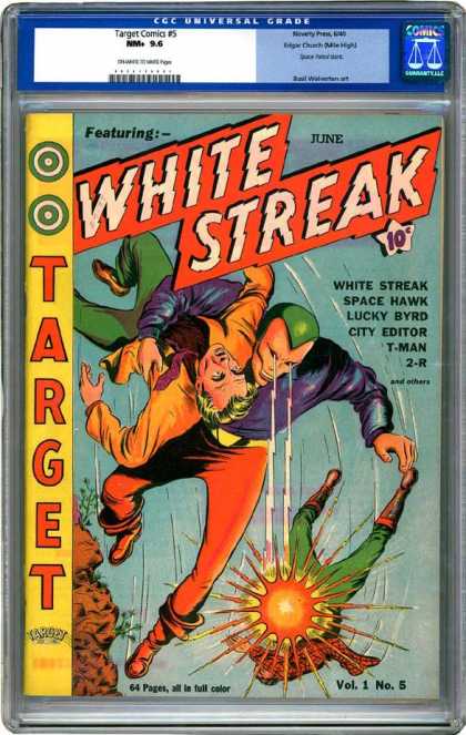 Space Hawk - Lucky Byrd - City Editor - T-man - Beams CGC Graded Comics - Target Comics #5 (CGC) - Space Hawk - Lucky Byrd - City Editor - T-man - Beams